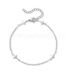 304 Stainless Steel Cross Link Bracelets for Women&nbsp;BJEW-JB12360-01