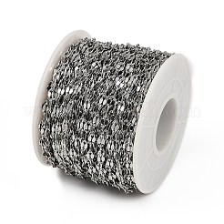 304ステンレススチールダップチェーン  ハンダ付け  スプールで  ステンレス鋼色  6x2.5x0.5mm  約82.02フィート（25m）/ロール&nbsp;CHS-S011-01B-P