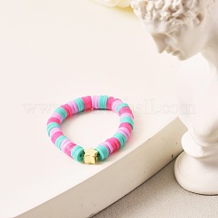 Handmade Polymer Clay Beads Finger Rings&nbsp;RJEW-JR00378