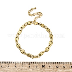 304ステンレススチールコーヒー豆チェーンブレスレット男性用女性用  14KGP本金メッキ  6-5/8インチ（16.8cm）&nbsp;BJEW-G725-06G