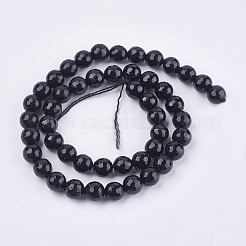 Natural Black Onyx Round Beads Strand&nbsp;X-G-L084-8mm-20