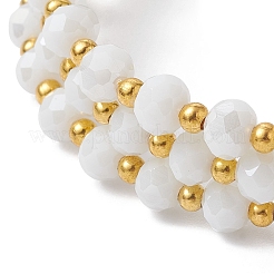 Glass Rondelle Beaded Wrap Style Bracelet&nbsp;BJEW-JB09965-01