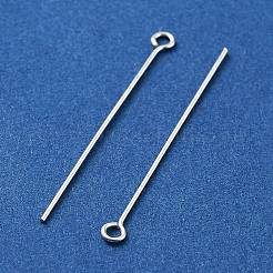 スターリングシルバーアイピン925本  銀  24ゲージ  30x2.5x0.5mm  穴：1.4mm&nbsp;STER-M117-04B-S
