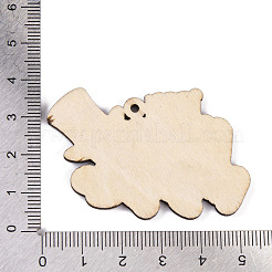 印刷された木製のペンダント  記念日おめでとう  54.5x34x2.5mm  穴：2mm&nbsp;FIND-H003-01B