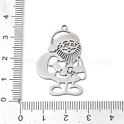 クリスマス 201 ステンレス ペンダント  サンタクロース  34x23x1mm  穴：1.8mm&nbsp;STAS-C156-01C-P