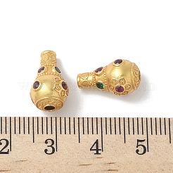 Matte Gold Color 925 Sterling Silver Pave Cubic Zirconia 3 Hole Guru Beads&nbsp;STER-R014-03G