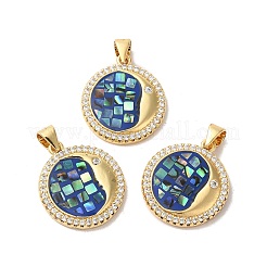 Rack Plating Brass Micro Pave Cubic Zirconia Pendants&nbsp;KK-K385-62G