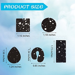 20個10スタイルアクリルパーツ  四角と長方形と丸  ミックスカラー  29.5~44x20~31.5x2~2.5mm  2個/スタイル&nbsp;SACR-SZ0001-16