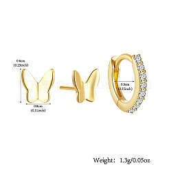 Butterfly Circle Earrings with Zircon Insect Geometric Small Jewelry for Daily Wear&nbsp;VC5348-1