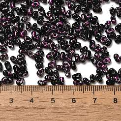 塗装ガラスシードビーズスプレー  ピーナッツ  蘭  4~5x2~2.5x2~2.5mm  穴：0.8~0.9mm  約8500個/ポンド&nbsp;SEED-F005-08A-04