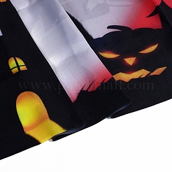ポリエステルハロウィンバナー背景布  ハロウィン写真撮影の背景パーティーの装飾  城の模様の長方形  カラフル  1794x1080x0.01mm  穴：10mm&nbsp;FEPA-K001-001D
