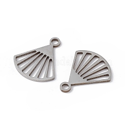 変色しない304ステンレススチールペンダント  ファンチャーム  ステンレス鋼色  17x14.5x1mm  穴：1.8mm&nbsp;STAS-E186-02P