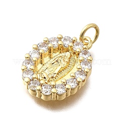 Brass Micro Pave Cubic Zirconia Pendants&nbsp;KK-P336-04E-G