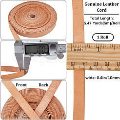 5m平牛革紐  ジュエリーDIY製版材料  ペルー  10x1mm  約5.47ヤード（5m）/バンドル&nbsp;WL-GF0001-22C-04