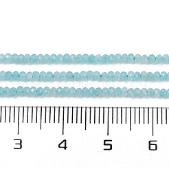 天然石アマゾナイトビーズ連売り  多面カット  ロンデル  2x2x1~1.5mm  穴：0.5mm  約283個/連  15.55''（39.5センチメートル）&nbsp;G-P553-F07-01