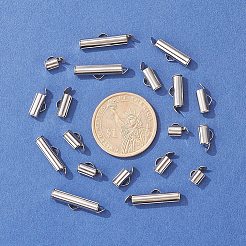 90Pcs 6 Style 304 Stainless Steel Slide On End Clasp Tubes&nbsp;STAS-YW0001-20