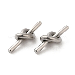 変色しない304ステンレススチールペンダント  ラブノットフィッティングチャーム  ステンレス鋼色  16x5.5x5mm&nbsp;LS-STAS-P336-08A-P