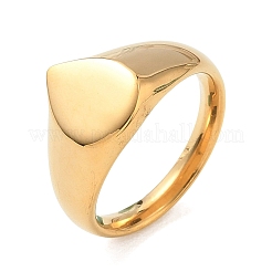 女性用304ステンレススチール指輪  ティアドロップ  18KGP本金メッキ  12mm  内径：17mm&nbsp;RJEW-B164-02G