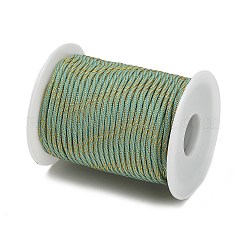 ポリエステルツイストコード  メタリック糸付き  ラウンド  ターコイズ  3mm&nbsp;FB-NH0001-01H