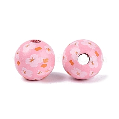Printed Wood European Beads&nbsp;WOOD-G029-06E