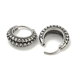 女性と男性のための316サージカルステンレススチールフープピアス  リング  アンティークシルバー  16.5x17mm&nbsp;EJEW-D096-21A-AS