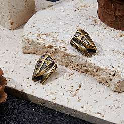 2Pcs Brass European Beads&nbsp;KK-DC0005-18AG