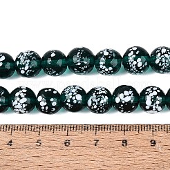 手作りランプワークビーズ連売り  丸いドット  グリーン  10mm  穴：0.8~1.2mm  約39~40個/連  13.98~15.75インチ（35.5~40cm）&nbsp;LAMP-Q041-11E