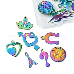 20Pcs 10 Styles 304 & 201 Stainless Steel Charms&nbsp;STAS-FS0001-42