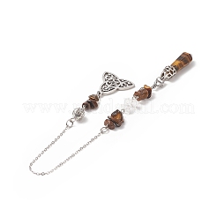 Natural Tiger Eye Pointed Dowsing Pendulums&nbsp;PALLOY-JF02009-02
