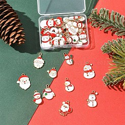 クリスマス合金エナメルペンダント40個。  カドミウムフリー＆鉛フリー  ライトゴールド  混合図形  16~26x11~18x1~4mm  穴：1~2mm&nbsp;ENAM-FS0004-20