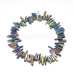 Plated Natural Quartz Crystal Beads Strands&nbsp;G-R435-09C
