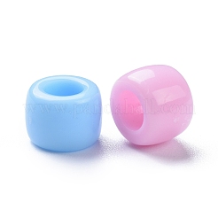 キッズジュエリーのための混合色分厚いアクリルドーナツスペーサービーズ  8x6mm  穴：4mm&nbsp;X-SACR-R746-07
