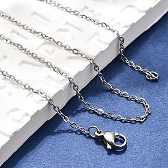 Tarnish Resistant Trendy Unisex 304 Stainless Steel Cable Chain Necklaces&nbsp;NJEW-M047-B-01