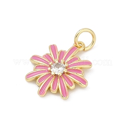 Brass Pave Cubic Zirconia with Enamel Pendants&nbsp;KK-U062-38G-02