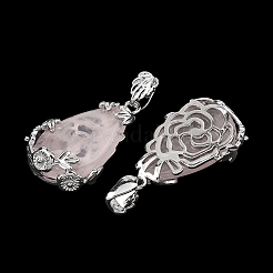 Natural Rose Quartz Pendants&nbsp;G-P393-P05