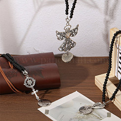 3Pcs Glass Beaded Pendant Decoration&nbsp;HJEW-CA00074