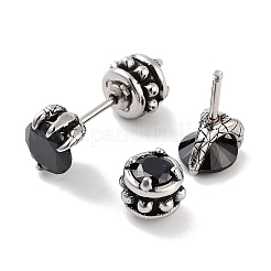 Claw 316 Surgical Stainless Steel Pave Black Cubic Zirconia Ear False Plugs for Women Men&nbsp;EJEW-Z050-36AS