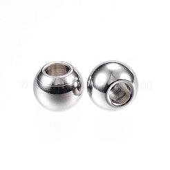 変色しにくい304ステンレススチールビーズ  ロンデル  ステンレス鋼色  5x4mm  穴：2mm&nbsp;STAS-D448-069P