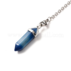 Bullet Natural Gemstone Double Terminated Pointed Pointed Dowsing Pendulums&nbsp;PALLOY-JF00887
