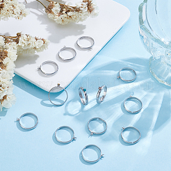 304ステンレススチール製カフリング部品30個  プロングリングのセッティング  ステンレス鋼色  トレイ：3.5x3.5mm  3mm  usサイズ7 1/4(17.5mm)&nbsp;STAS-UN0064-18