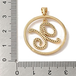 Brass Micro Pave Cubic Zirconia Pendants&nbsp;KK-C058-12B-G