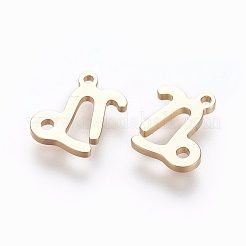 304ステンレススチールチャーム  星座/星座  18KGP本金メッキ  山羊座  9.8x8.7x1mm  穴：1mm&nbsp;STAS-L227-001C