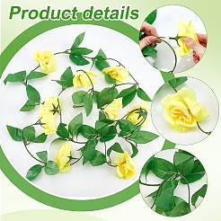 Artificial Rose Rattan&nbsp;DJEW-WR0001-21A-05