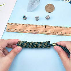 4個 2色 チタン合金 パラシュートロープ ヨーロピアンビーズ  大穴ビーズ  溝付き柱  ミックスカラー  10x10mm  穴：6mm  2個/カラー&nbsp;FIND-FG0005-42