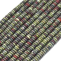 フロスト加工の天然ドラゴンブラッドビーズ連売り  ロンデル  6x2mm  穴：1mm  約150~160個/連  14.57~14.96''（37~38センチメートル）&nbsp;G-K389-C07-01A