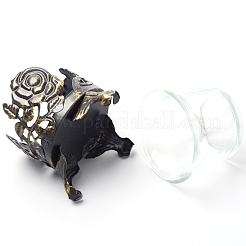 Iron Hollow Rose Candle Holder&nbsp;DJEW-WH0033-04AB