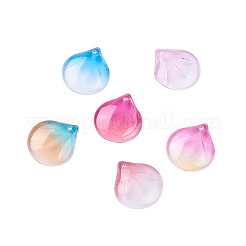 ガラスチャーム  花びら  ミックスカラー  15.5x13.5x3.5mm  穴：1.2mm  30個/箱&nbsp;GLAA-JP0001-16