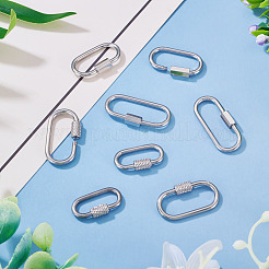 8Pcs 4 Styles 304 Stainless Steel Screw Carabiner Lock Charms&nbsp;STAS-TA0005-54