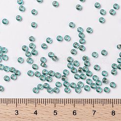 MIYUKIラウンドロカイユビーズ  日本製シードビーズ  （rr3741)ファンシーライニングブルーシルバー  8/0  3mm  穴：1mm  約2111~2277個/50g&nbsp;SEED-X0055-RR3741