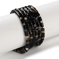 天然の黒い花形瑪瑙ビーズの連  ディスク  ヒシビーズ  4x2~2.5mm  穴：0.7mm  約159~161個/連  14.96''~15.04''（38~38.2センチメートル）&nbsp;G-H230-95